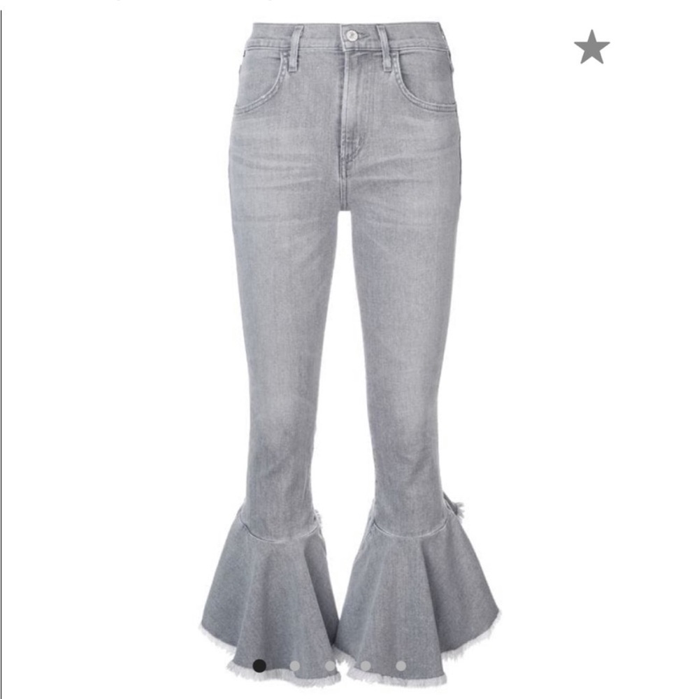 Citizens of Humanity Womens Ash Gray Drew Flounce Highrise Jeans 27 New With Tag